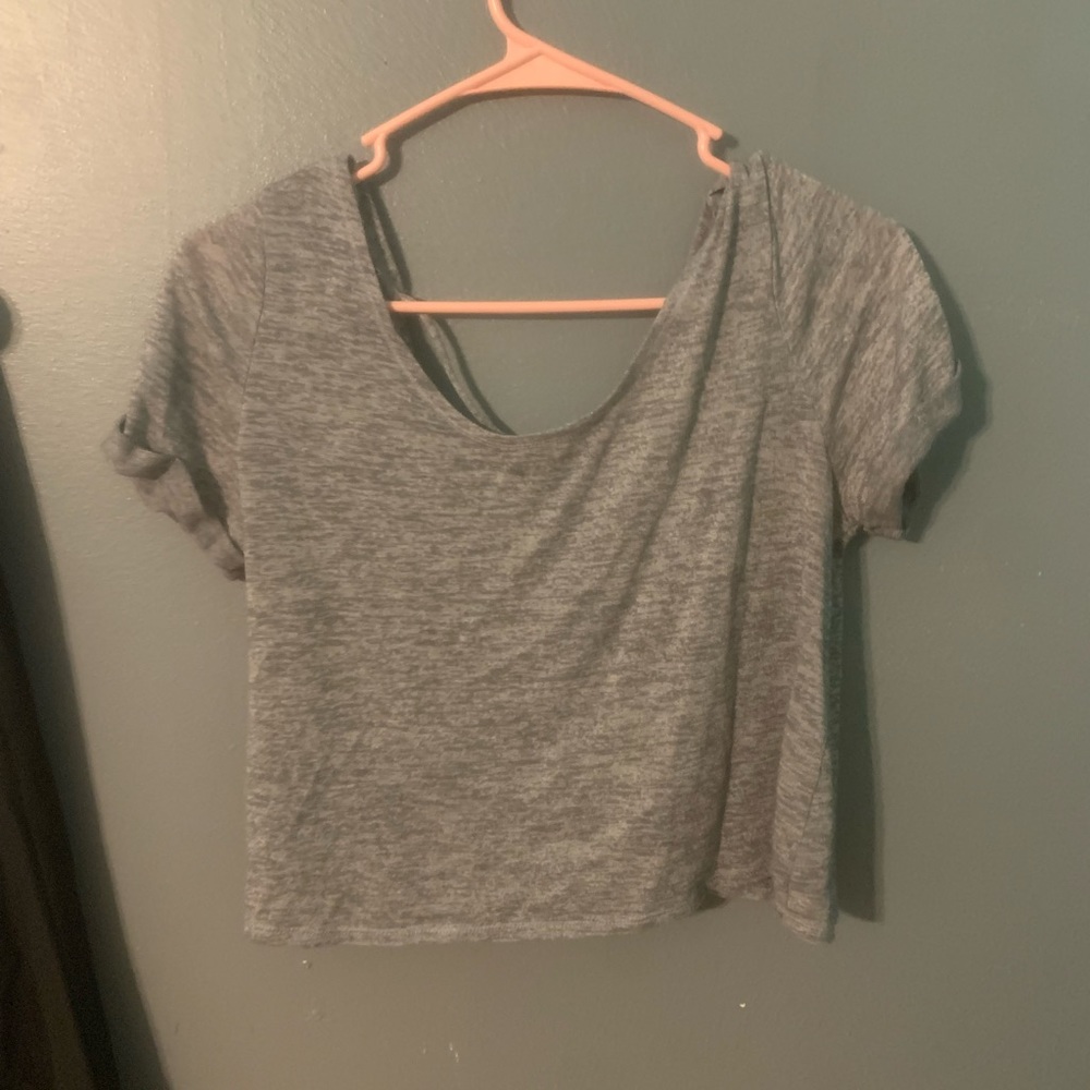 Live Love Dream Gray crop top. Size large.